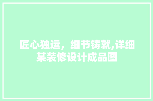 匠心独运，细节铸就,详细某装修设计成品图