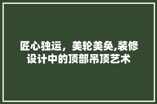 匠心独运，美轮美奂,装修设计中的顶部吊顶艺术
