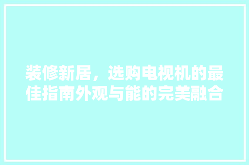 装修新居，选购电视机的最佳指南外观与能的完美融合
