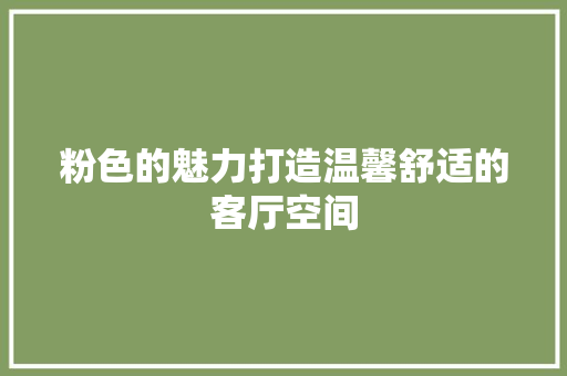粉色的魅力打造温馨舒适的客厅空间