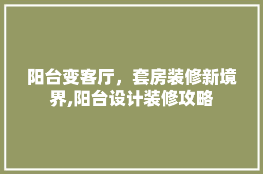 阳台变客厅，套房装修新境界,阳台设计装修攻略