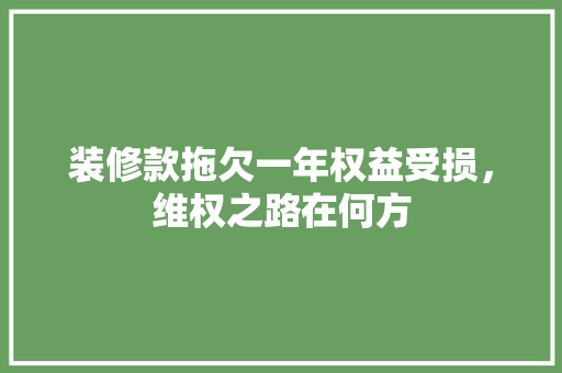 装修款拖欠一年权益受损，维权之路在何方