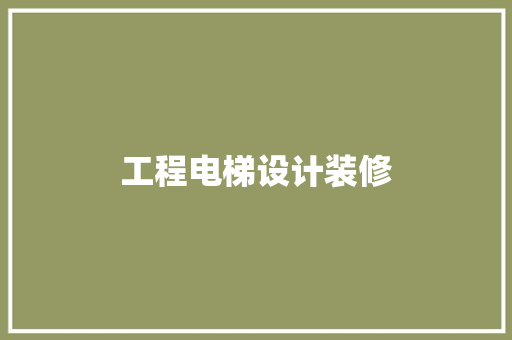 工程电梯设计装修