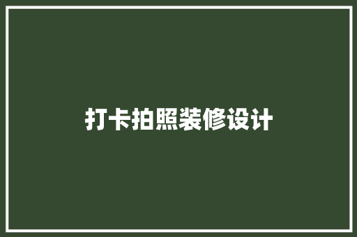 打卡拍照装修设计