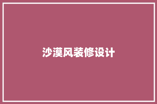沙漠风装修设计