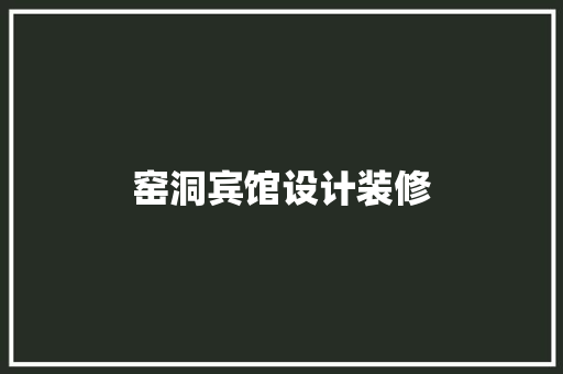 窑洞宾馆设计装修