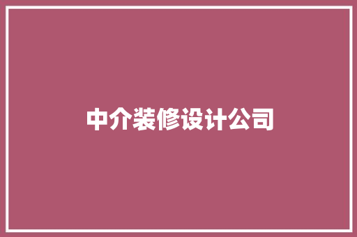中介装修设计公司