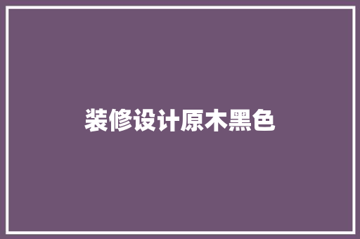 装修设计原木黑色