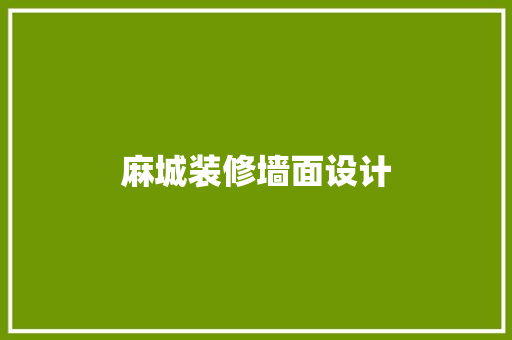 麻城装修墙面设计