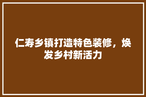 仁寿乡镇打造特色装修，焕发乡村新活力
