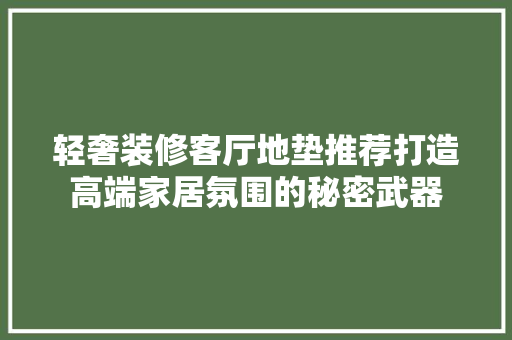 轻奢装修客厅地垫推荐打造高端家居氛围的秘密武器
