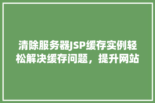 清除服务器JSP缓存实例轻松解决缓存问题，提升网站能